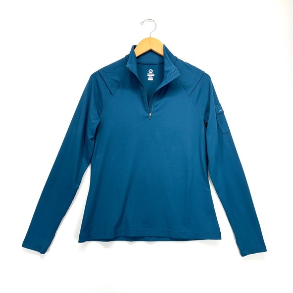 Merrell Women Performance Pullover Blue Medium High Neck Outdoor Wicking Running - Picture 1 of 8